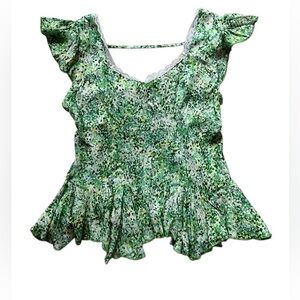 Green Floral Girl’s Blouse